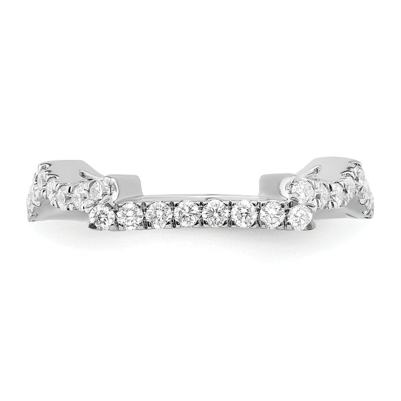 14K White Gold 1/2 carat Lab Grown Diamond VS/SI  D E F  Wedding Band