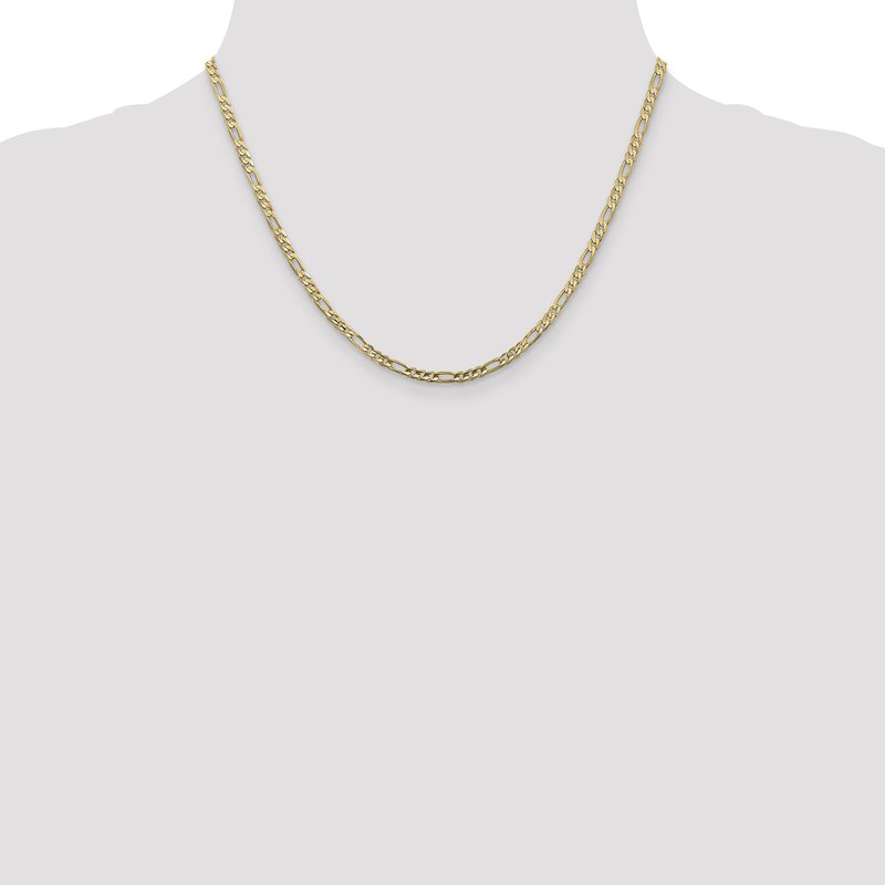 10K 3mm Concave Figaro Chain Anklet