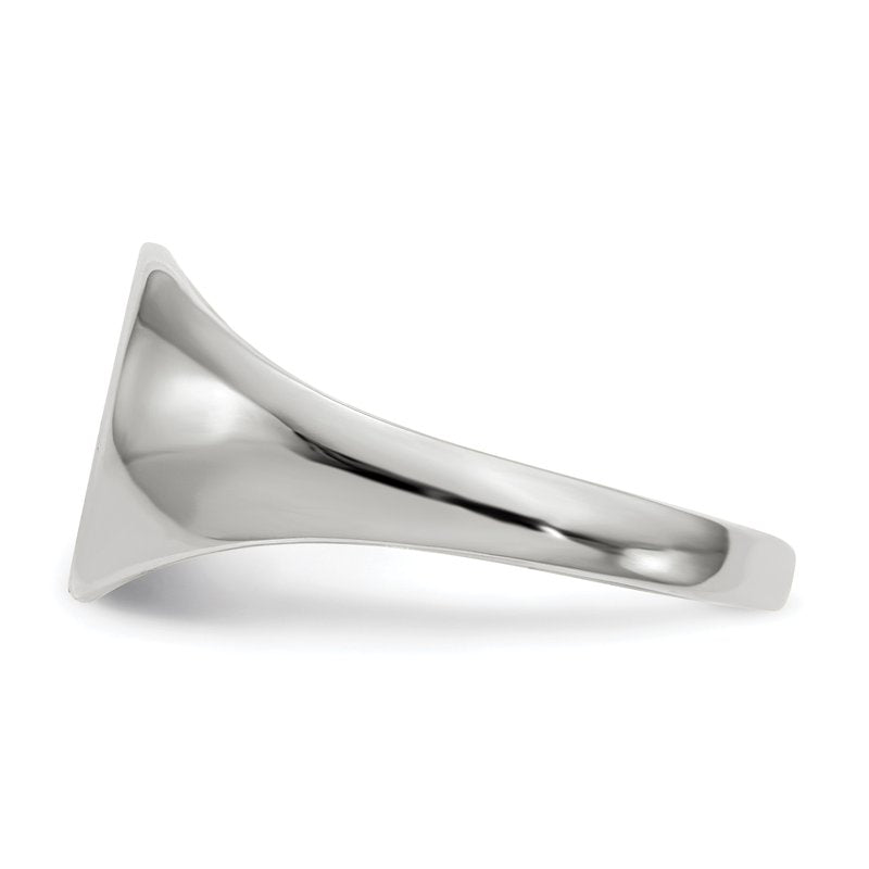 14k White Gold 9.0x9.5mm Closed Back Signet Ring
