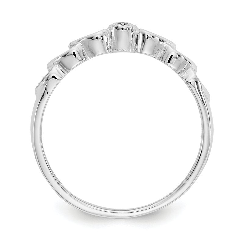 14k White Gold A Diamond heart ring