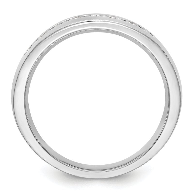 14K White Gold Men's 1/3 carat Lab Grown Diamond VS+ F+ Complete Channel Band
