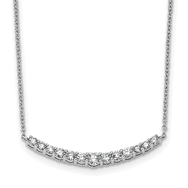 14K Rose Gold 1/2 carat Lab Grown Diamond VS+ F+ 18 in Complete Fashion Bar Necklace