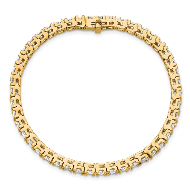 14k Complete 6.44 carat Round AA Diamond 4-prong 7 inch Tennis Bracelet