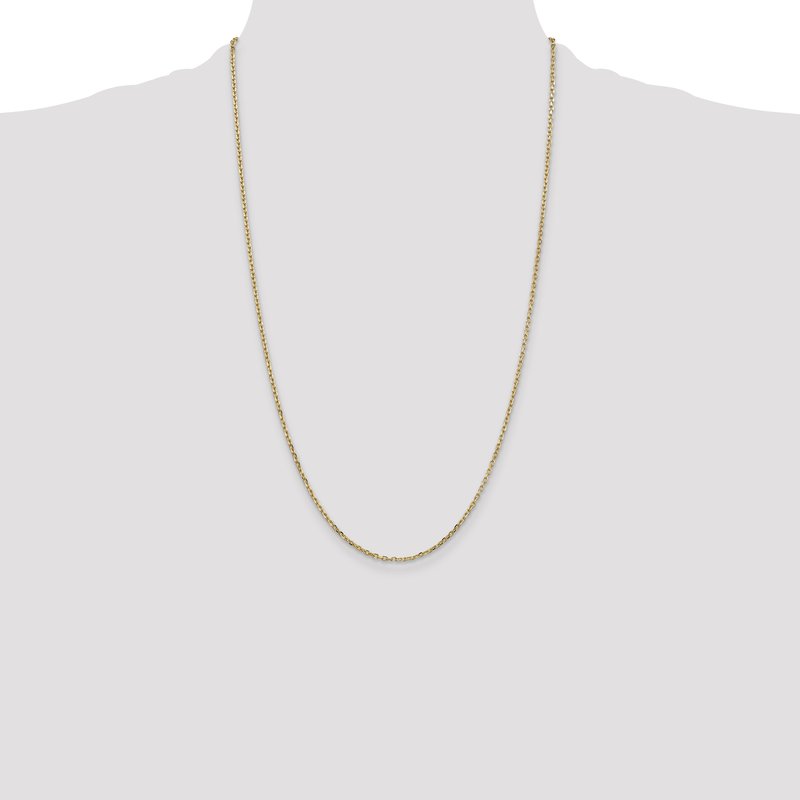 14K 26 inch 1.8mm Diamond-cut Round Open Link Cable with Lobster Clasp Chain