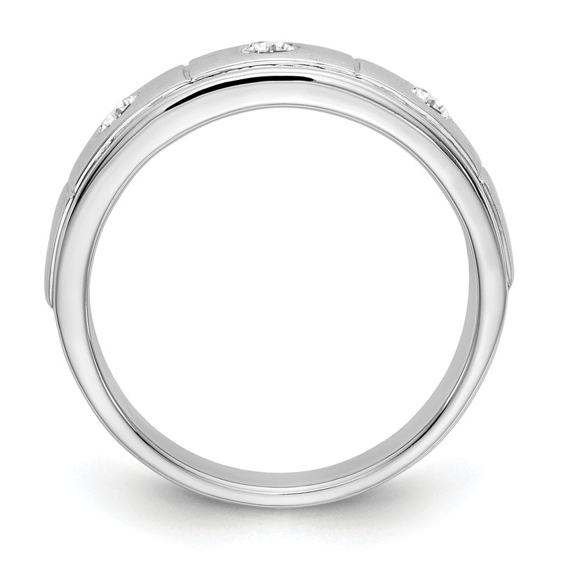 14K White Gold Men's 1/3 carat Lab Grown Diamond VS/SI  D E F  Band