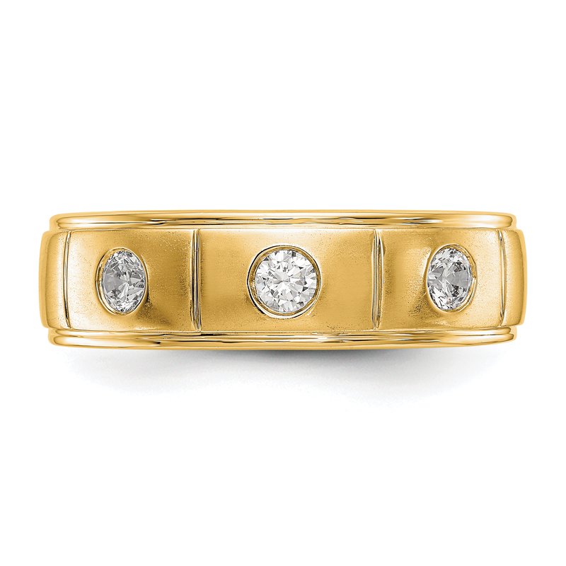 14K White Gold Men's 1/3 carat Lab Grown Diamond VS/SI  D E F  Band