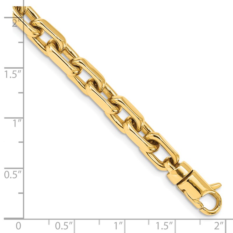 14K 20 inch 7mm Hand Polished Fancy Link with Lobster Clasp Chain