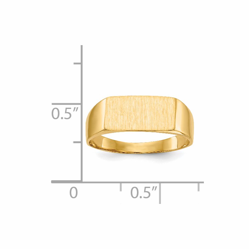 14k 12.5x6.5mm Closed Back Signet Ring