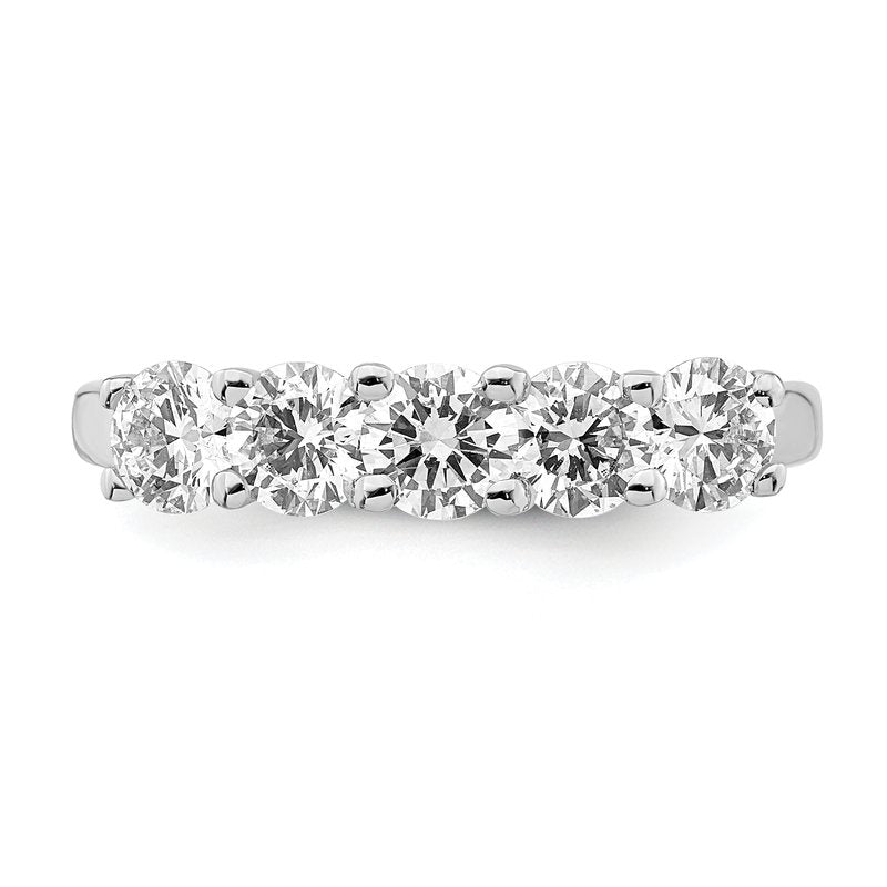 14K White Gold 1/2 carat Lab Grown Diamond VS/SI  D E F  5 Stone Ring
