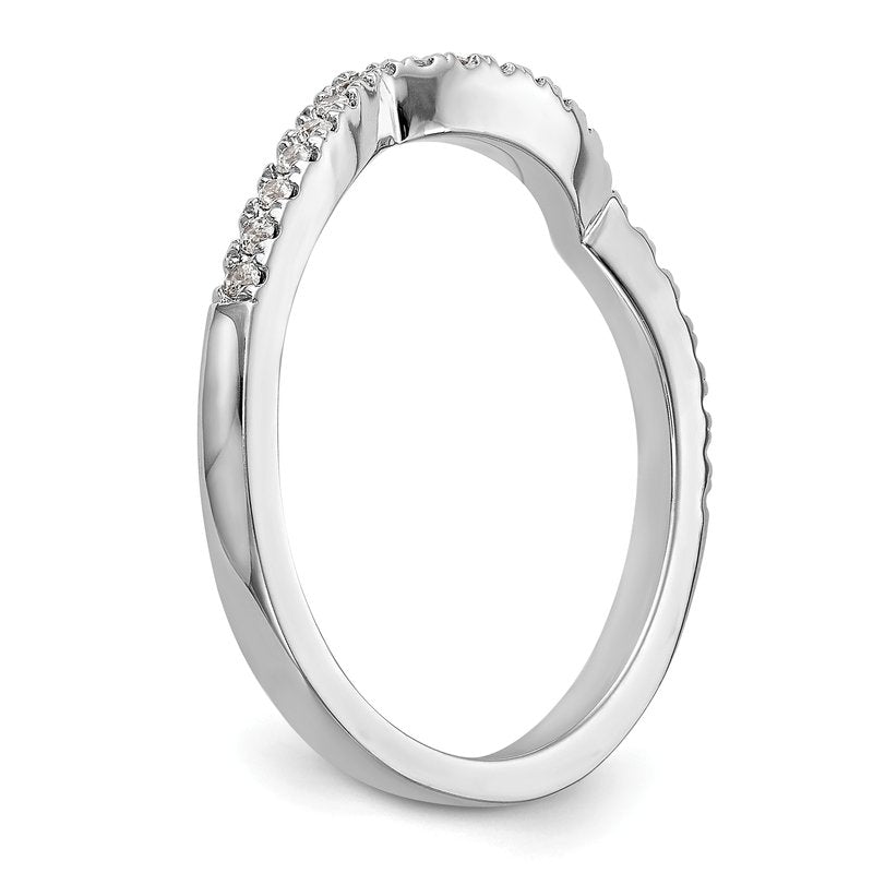 14K White Gold 1/5 carat Lab Grown Diamond VS/SI  D E F  Wedding Band