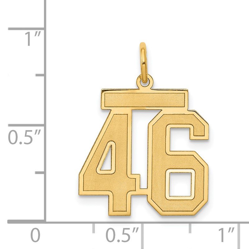 14k Medium Satin Number 46 Charm