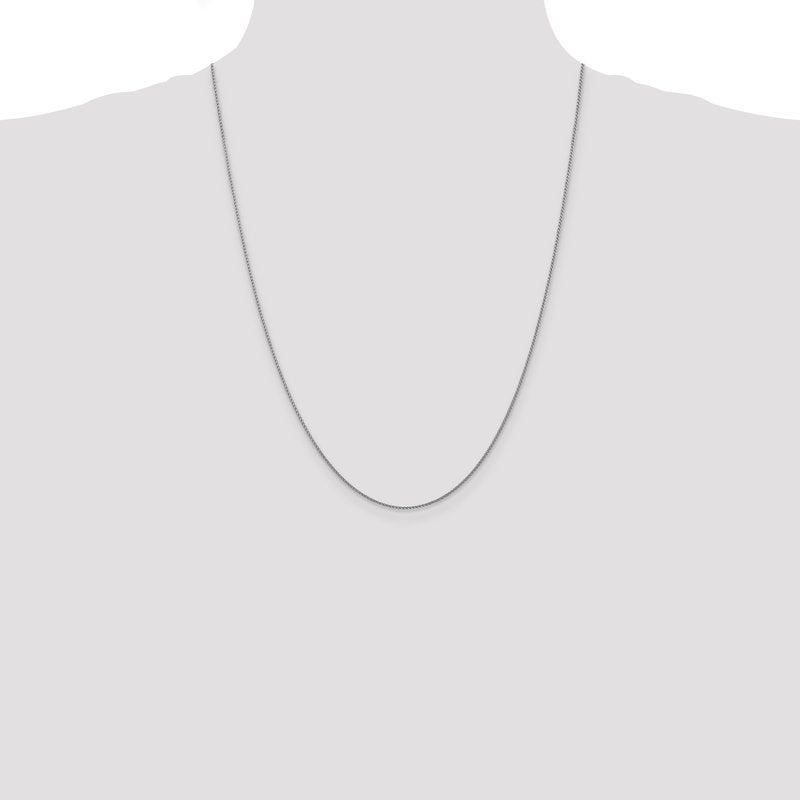 14K White Gold 10 inch 1.05mm Diamond-cut Spiga with Lobster Clasp Anklet