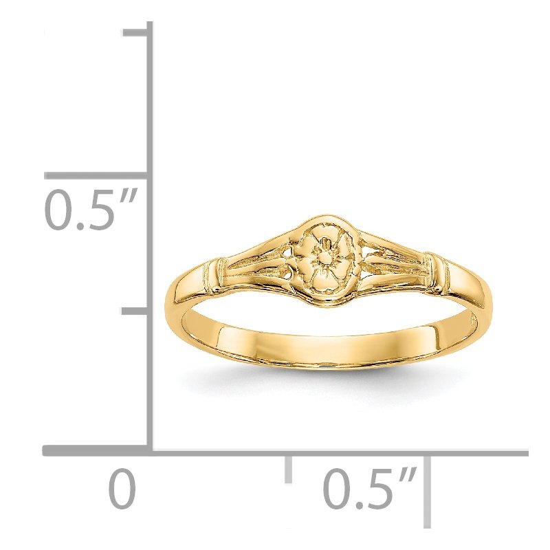 14K Gold Polished Oval Baby Ring