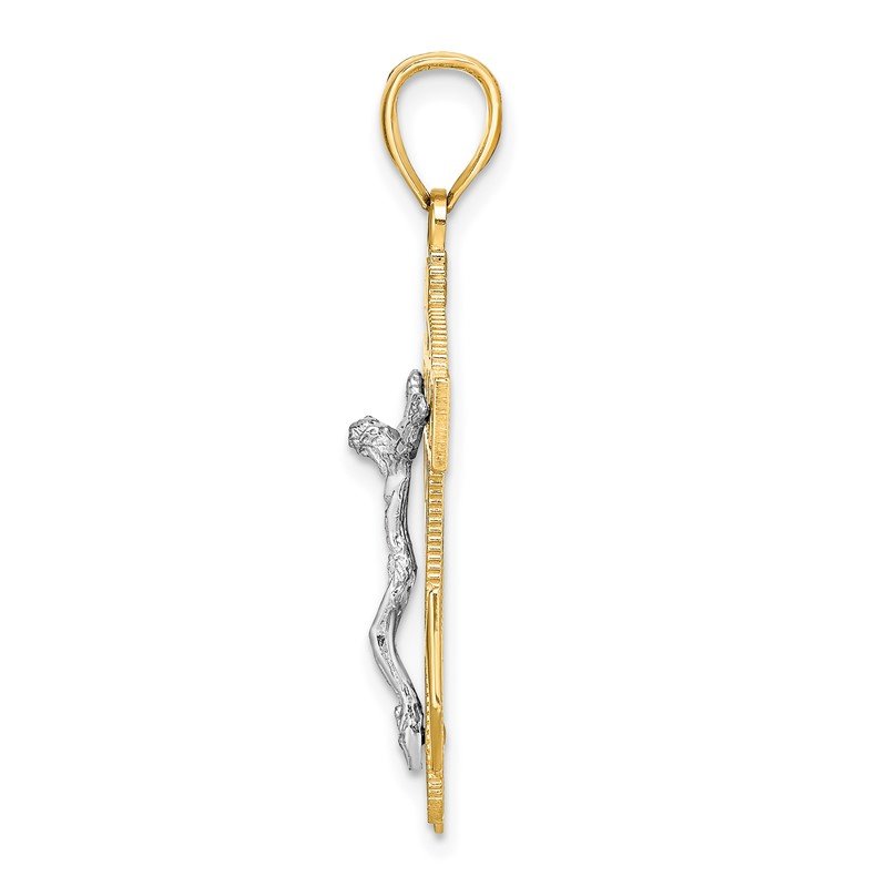 14k Two-tone Mariners Crucifix Pendant