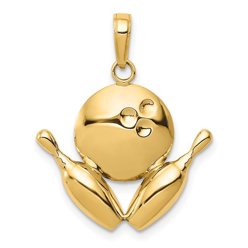 14k Bowling Pins and Ball Charm