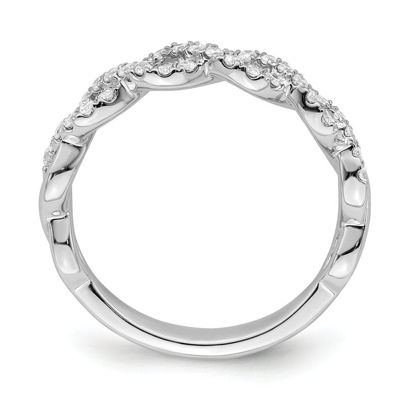 14K White Gold 1/3 carat Lab Grown Diamond VS+ F+ Intertwined Complete Band