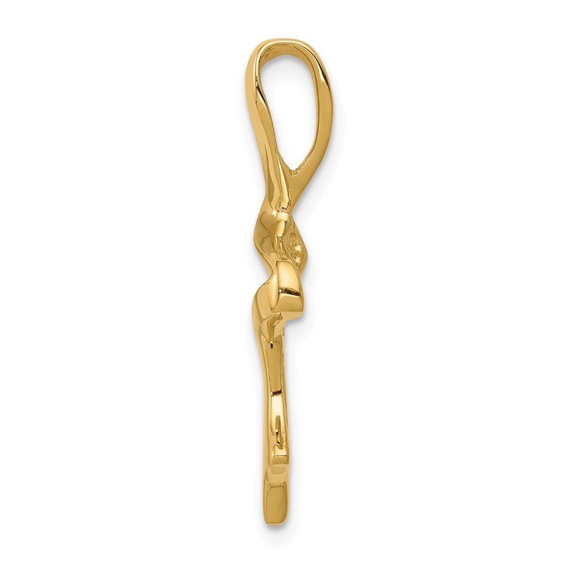 14k Polished Slide Fits up to 2mm Regular/6mm Fancy or Reversible Omega