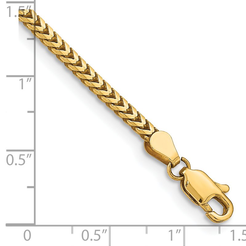 14K 16 inch 2.5mm Franco with Lobster Clasp Chain