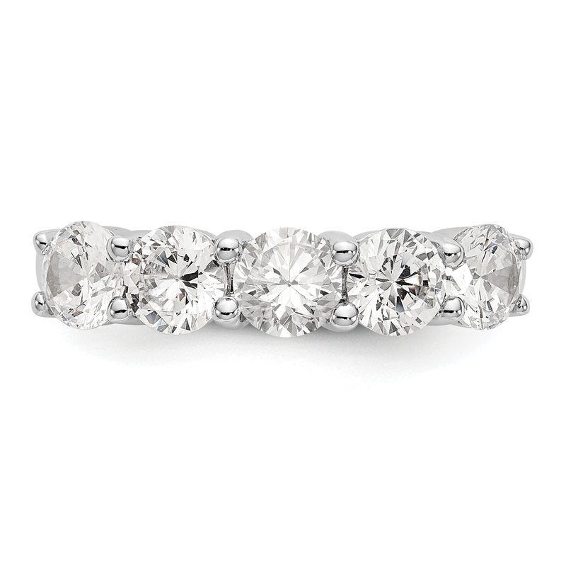 14K White Gold 1/3 carat Lab Grown Diamond VS+ F+ Complete Round Five Stone Ring
