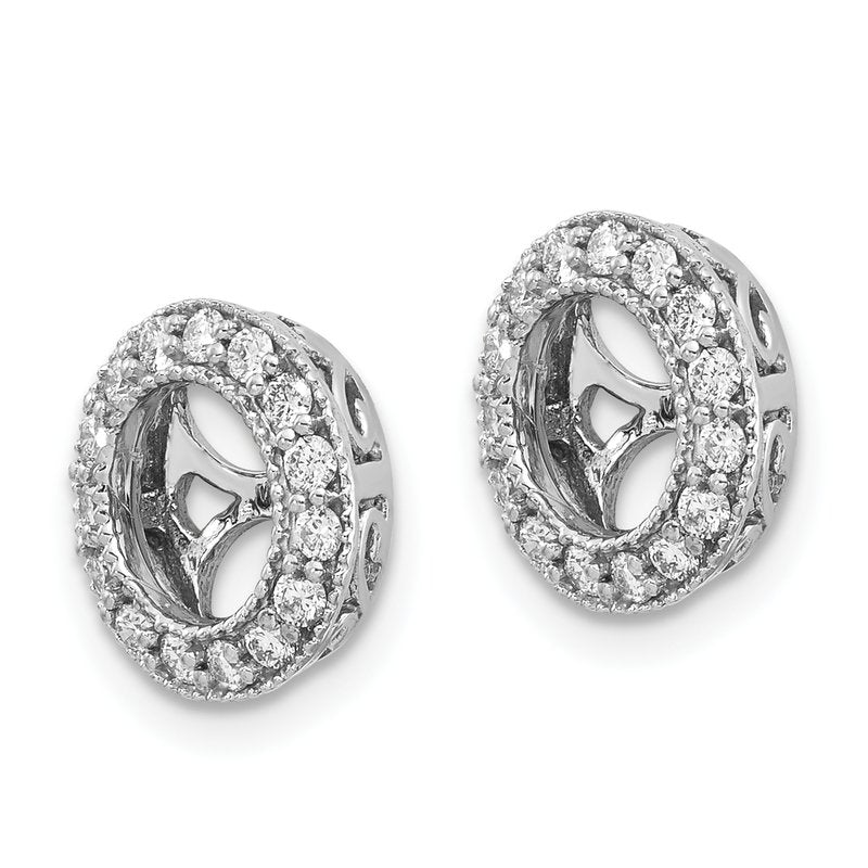 14K White Gold 1/3 carat Lab Grown Diamond VS+ F+ for 5.5-6mm Studs Complete Earring Jackets