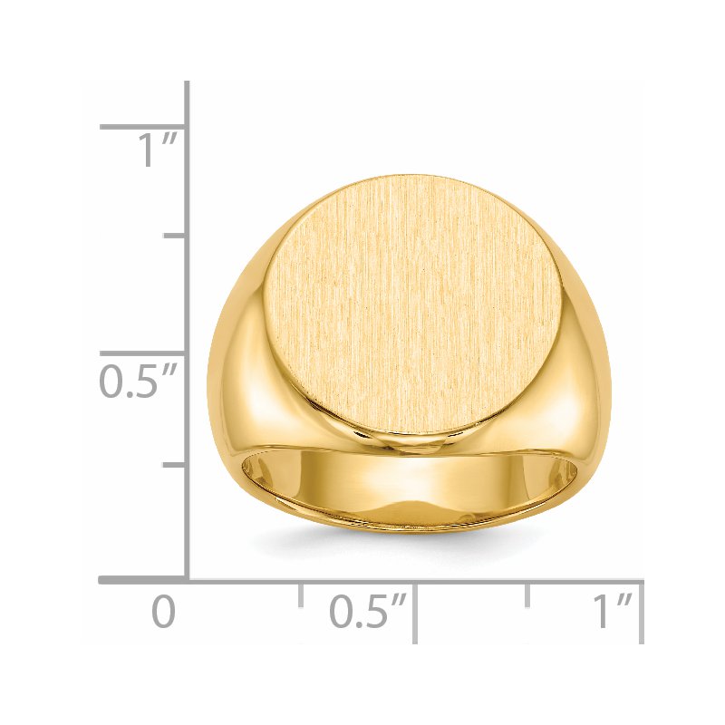 14k 18.0x18.0mm Closed Back Mens Signet Ring