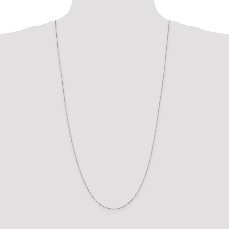 14K White Gold 10 inch .6mm Octagonal Snake with Lobster Clasp Anklet