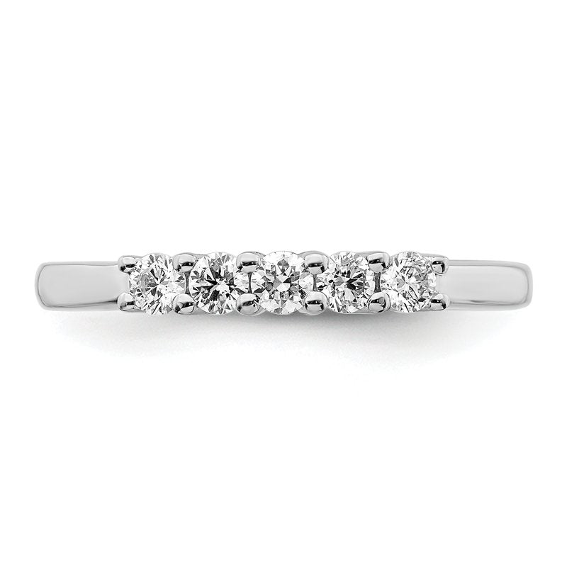 14K White Gold 1/2 carat Lab Grown Diamond VS/SI  D E F  5 Stone Ring