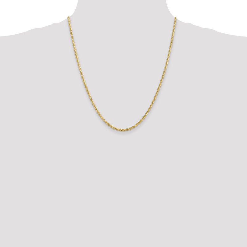 14K 26 Inch 3mm Diamond-cut Quadruple Rope Lobster Clasp Chain