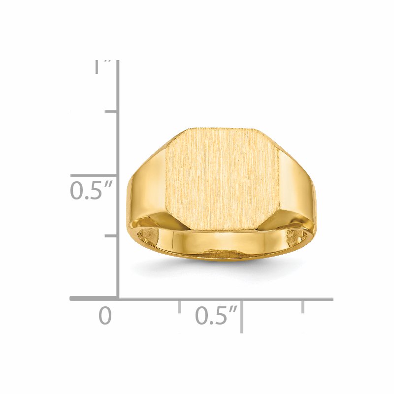 14k 12.5x11.0mm Open Back Signet Ring