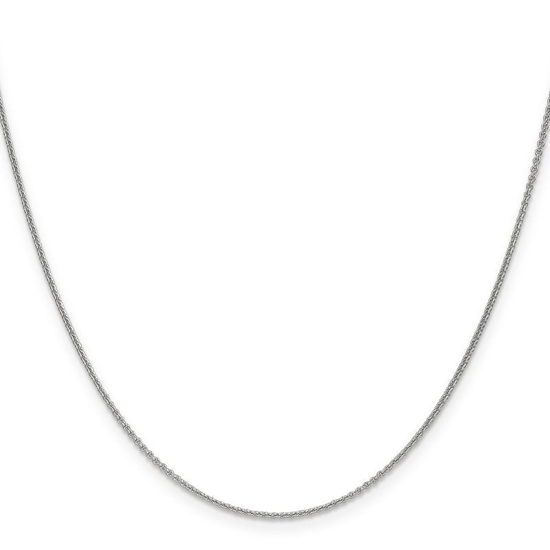 18K White Gold 16 inch 1.5mm Diamond-cut Cable with Fancy Lobster Clasp Chain