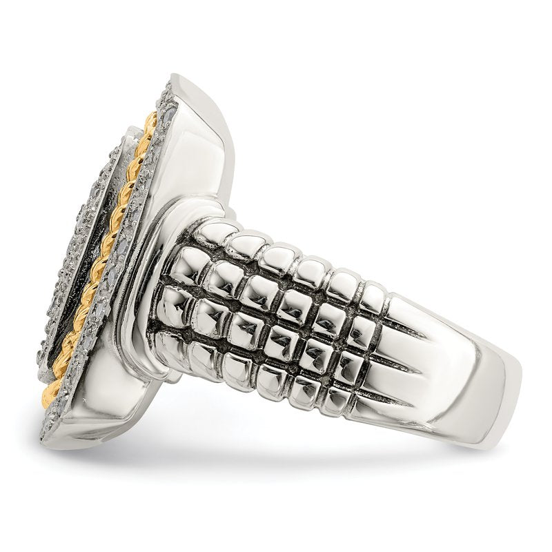 Sterling Silver with 14K Accent Diamond Ring