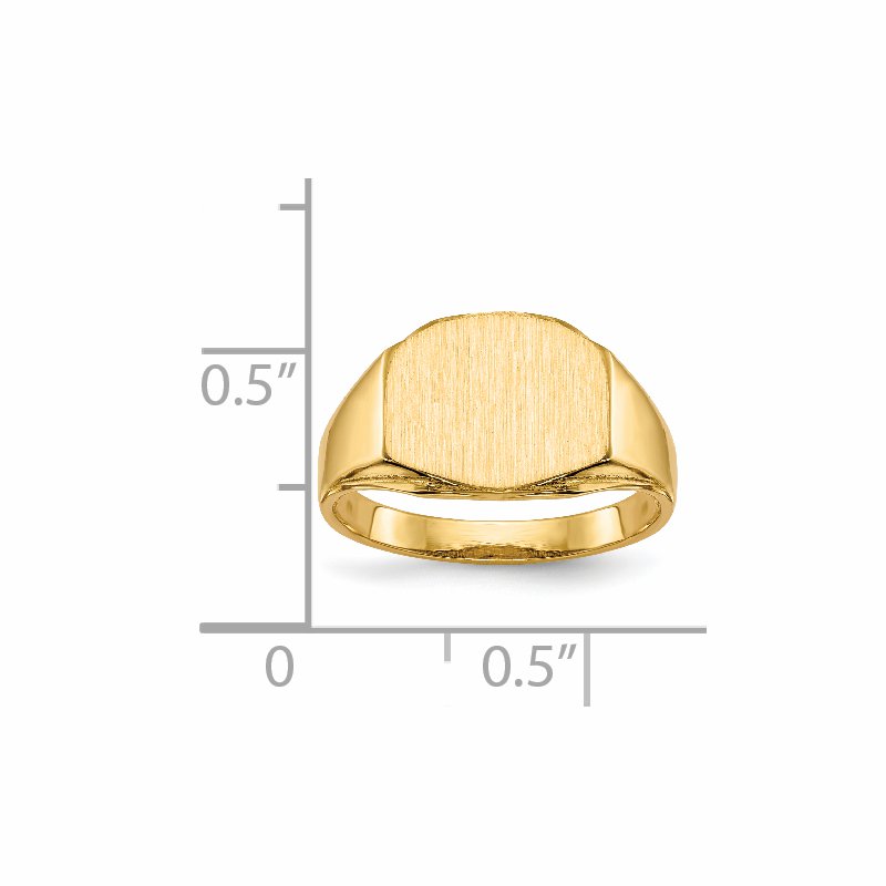 14k 11.5x8.5mm Open Back Signet Ring