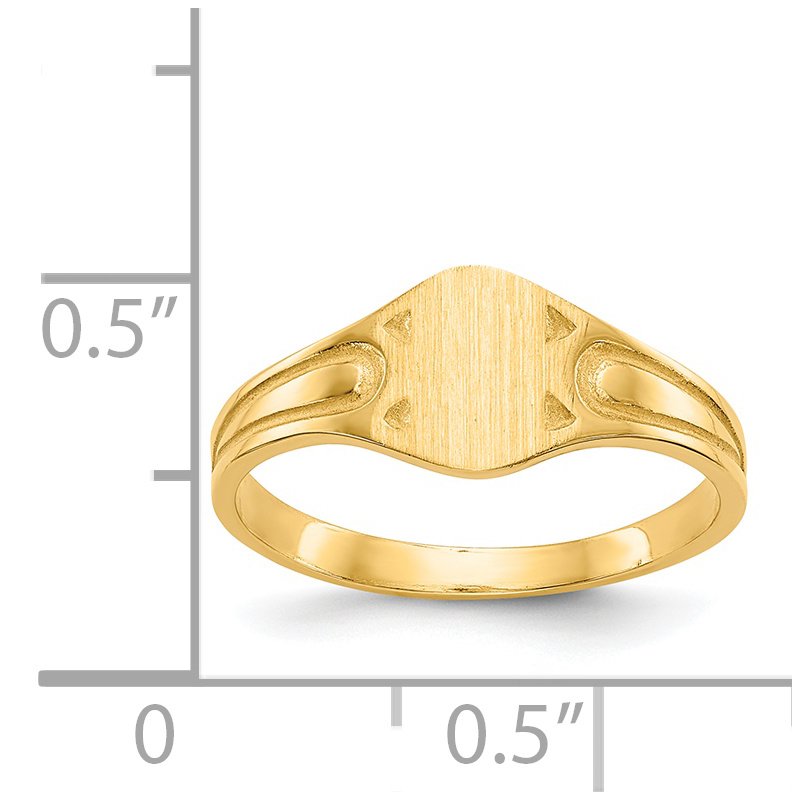 14k 6.5x4.0mm Closed Back Children's Signet Ring