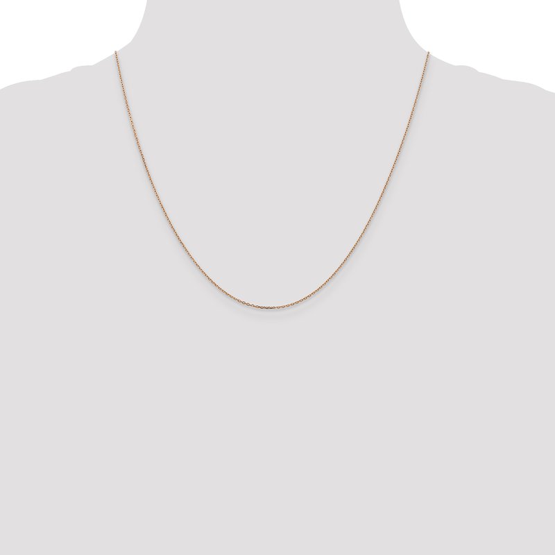 14K Rose Gold 10 inch 1.10mm Diamond-cut Cable with Lobster Clasp Chain