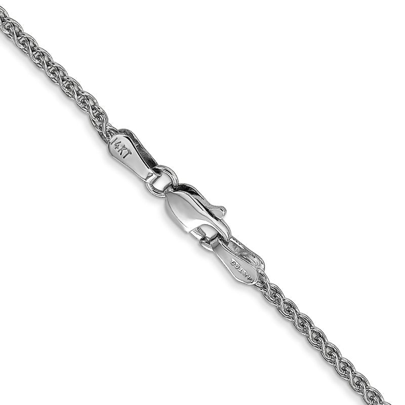 14K White Gold 10 inch 1.7mm Spiga with Lobster Clasp Chain Anklet