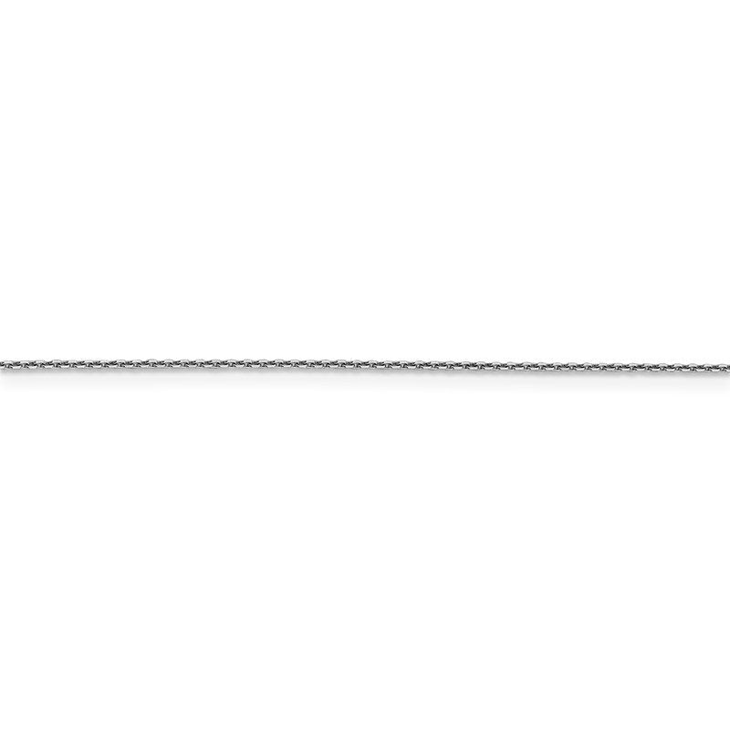 14K White Gold 26 inch .9mm Diamond-cut Round Open Link Cable with Lobster Clasp Chain