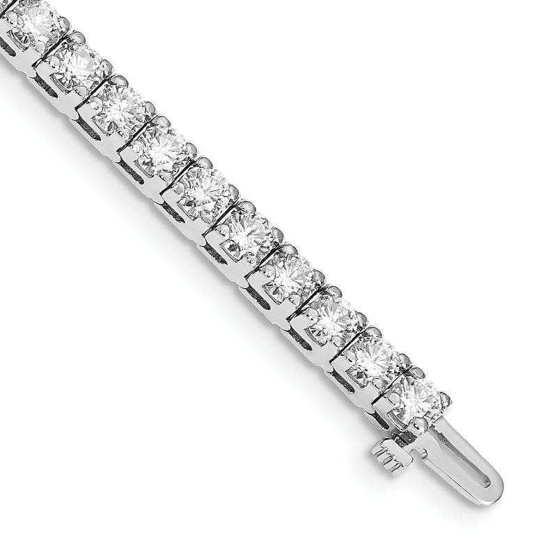 14k White Gold Complete 10.8 carat Round VS Diamond 4-prong 7 inch Tennis Bracelet