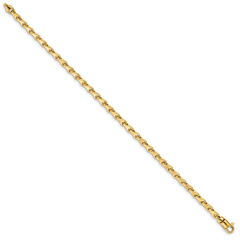 14K 18 inch 3.4mm Hand Polished Fancy Link with Lobster Clasp Chain