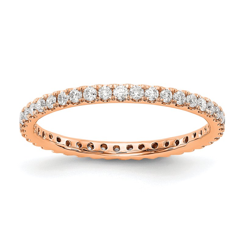 14K Rose Gold 1/2 carat Lab Grown Diamond VS+ F+ Size 4.5 Complete Eternity Band