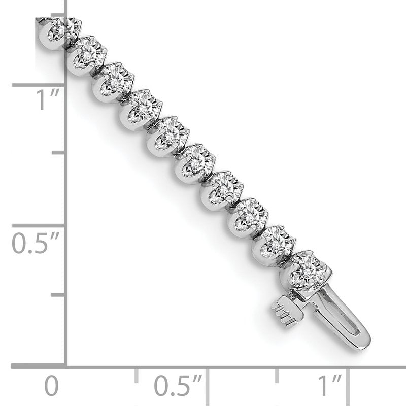 14k White Gold Complete 2.09 carat Round A Diamond 4-prong 7 inch Tennis Bracelet