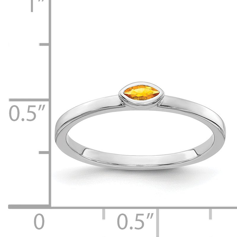 14k White Gold Bezel-set Marquise Amethyst Ring