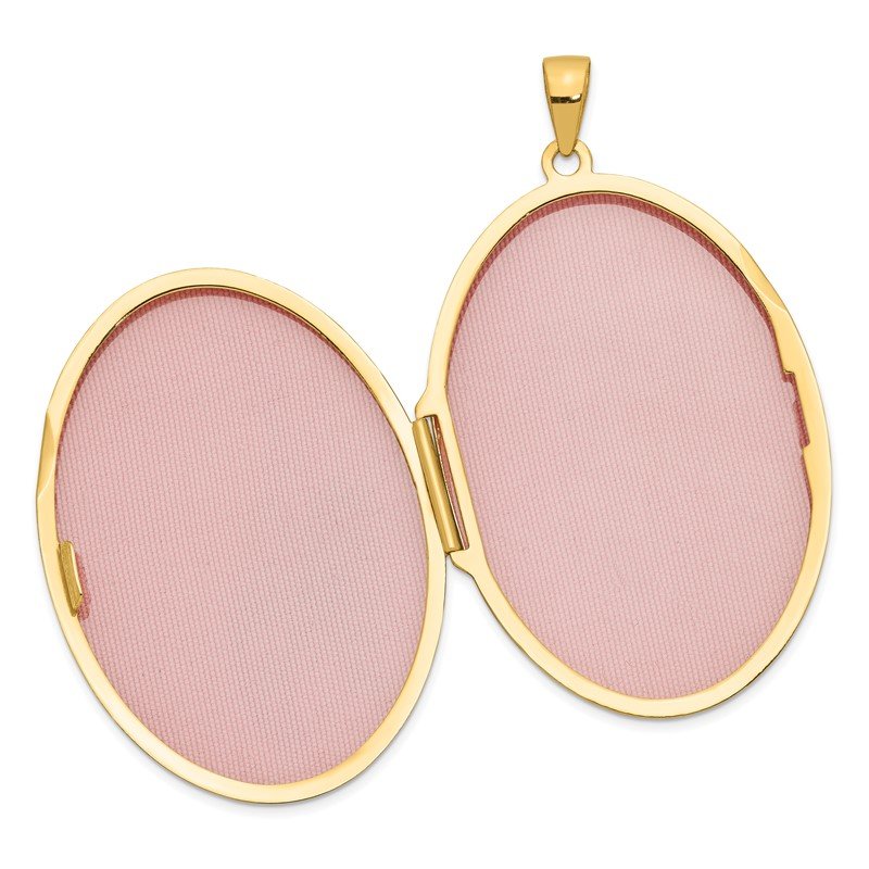 14k Half Swirl Design Heavy Weight 38mm Oval Locket
