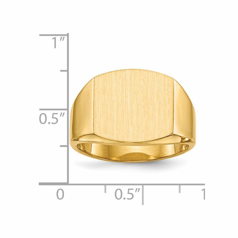 14k 14.5x13.5mm Closed Back Mens Signet Ring