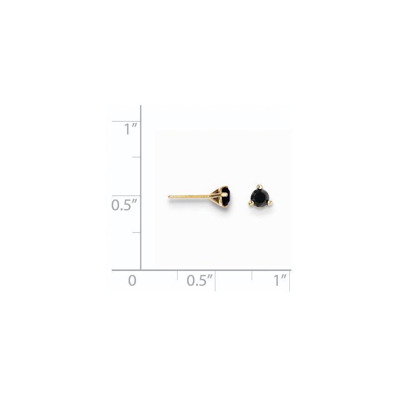 14k 1/4 carat Black Diamond Stud Earrings