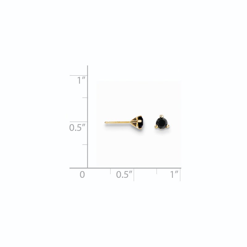 14k 1/4 carat Black Diamond Stud Earrings