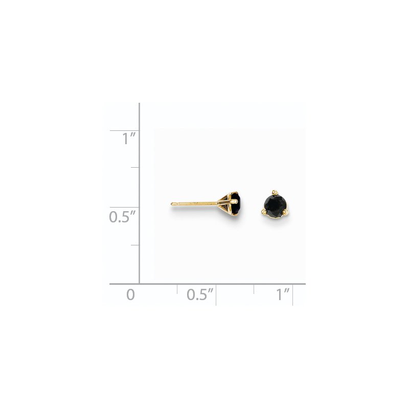 14k 1/4 carat Black Diamond Stud Earrings