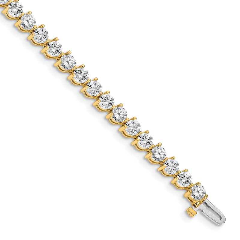 14k Complete 8.5 carat Round AA Diamond 3-prong 7 inch Tennis Bracelet