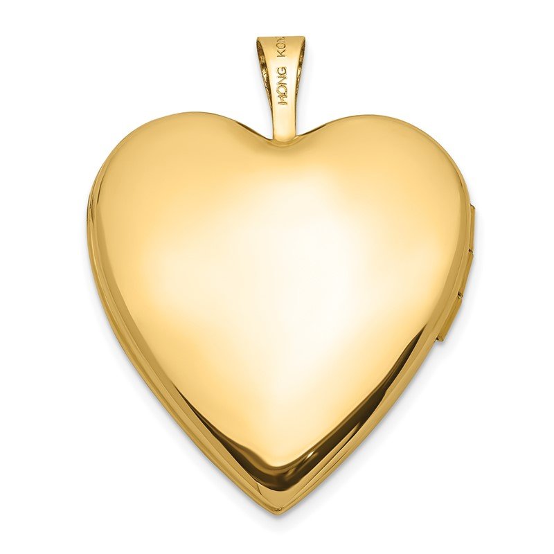 14k Polished Swirl Design 20mm Heart Locket