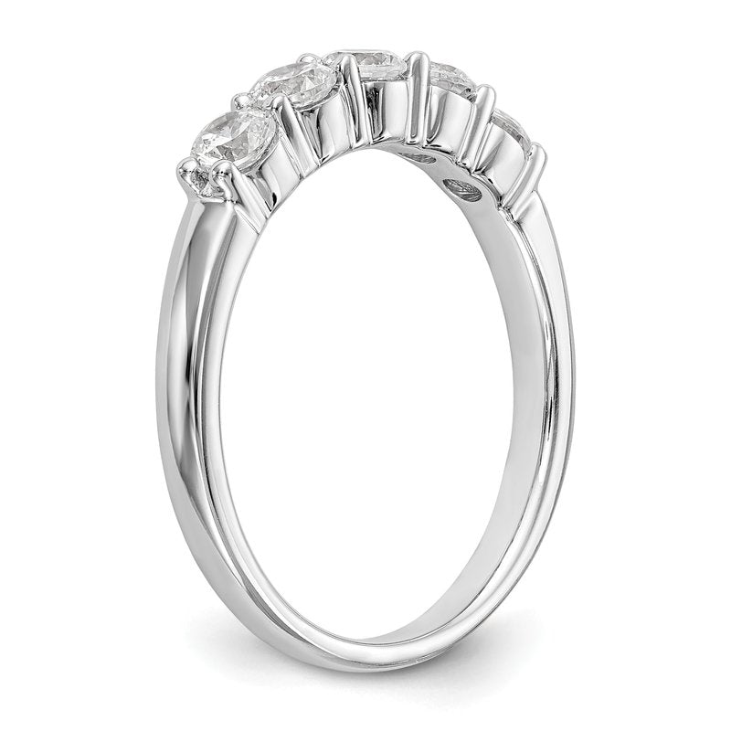 14K White Gold 1/3 carat Lab Grown Diamond VS+ F+ Complete Round Five Stone Ring