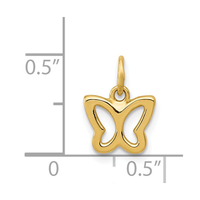 14k Polished Butterfly Pendant